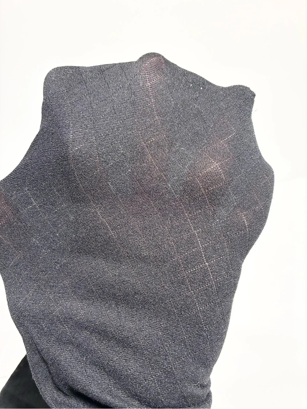 6 Pair Black Opaque Tights Lot: 1 Diamond Pattern, 5 Vintage Smooth, Size M/L